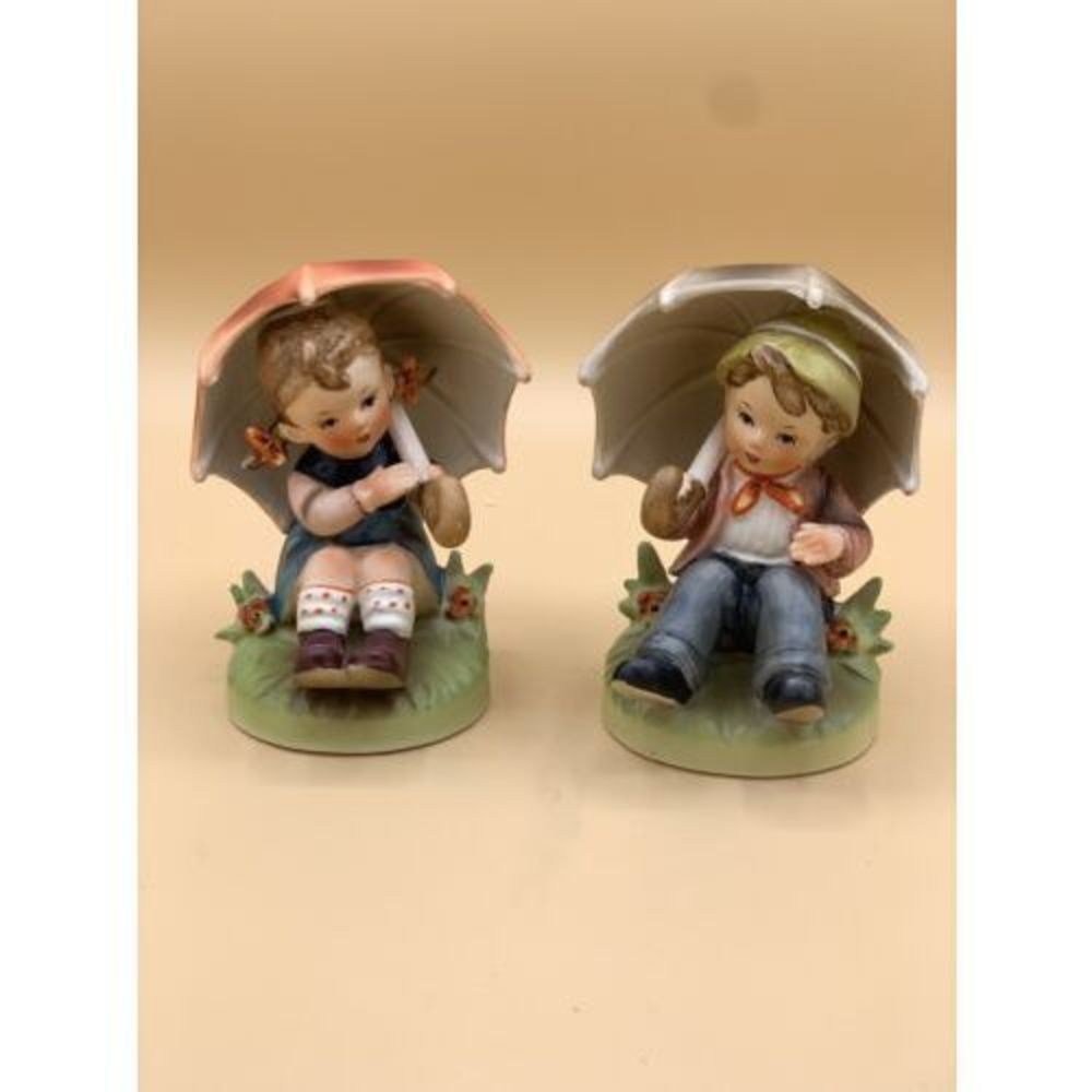 Lot of 2 Vintage Norleans Porcelain Boy & Girl Figurines~Japan